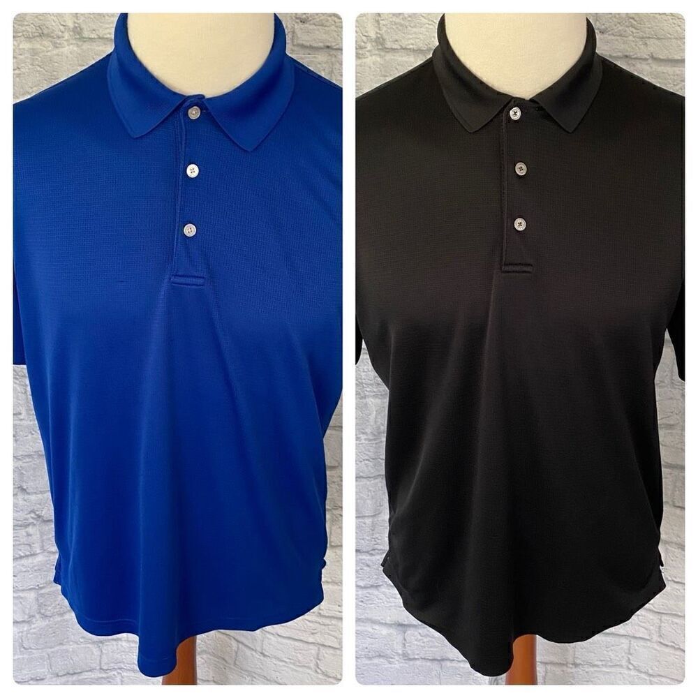 George Golf men L antimicrobial anti wicking short sleeve collar polo 2 bundle